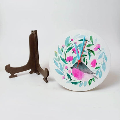 Bird Floral Table Clock - rangreliart