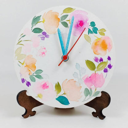 Floral Bouquet Table Clock - rangreliart