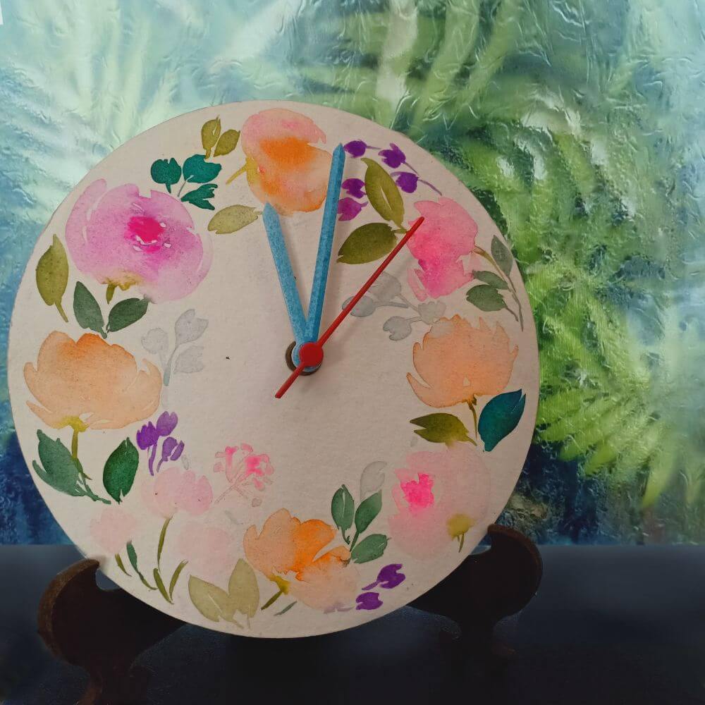 Floral Bouquet Table Clock - rangreliart
