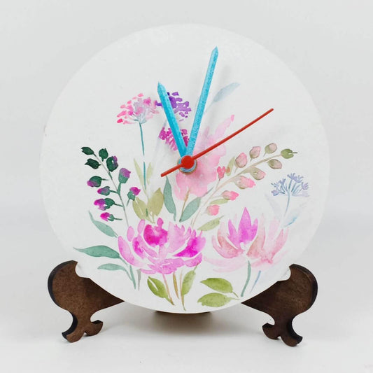 Floral Bunch Table Clock - rangreliart