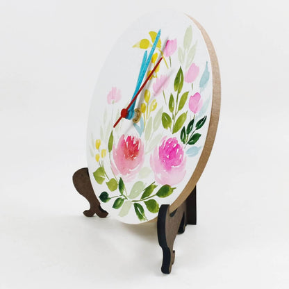 Flower Garden Table Clock - rangreliart