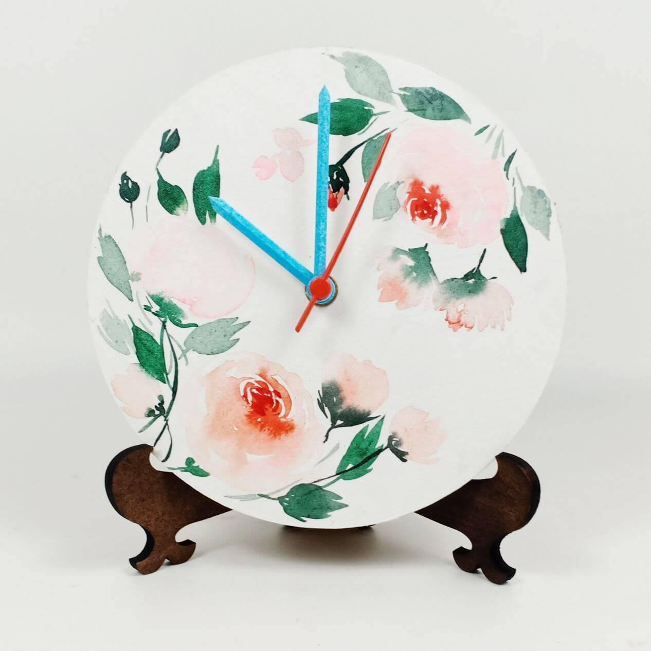 Pastel Flower Table Clock - rangreliart