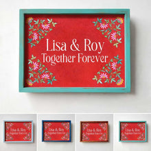 Load image into Gallery viewer, Printed Framed Name plate -  pink and green
