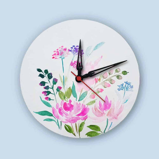 Handpainted Wall Clock - Floral 1 - rangreli