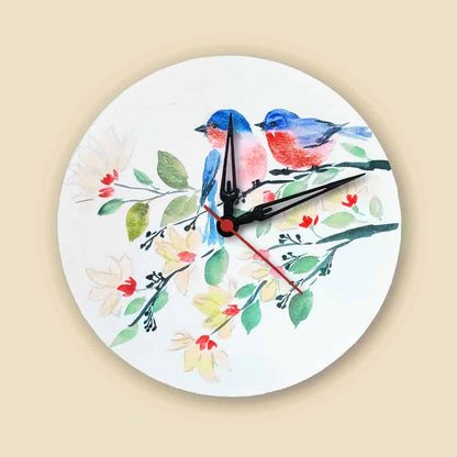 Handpainted Wall Clock - Bird 1 - rangreli