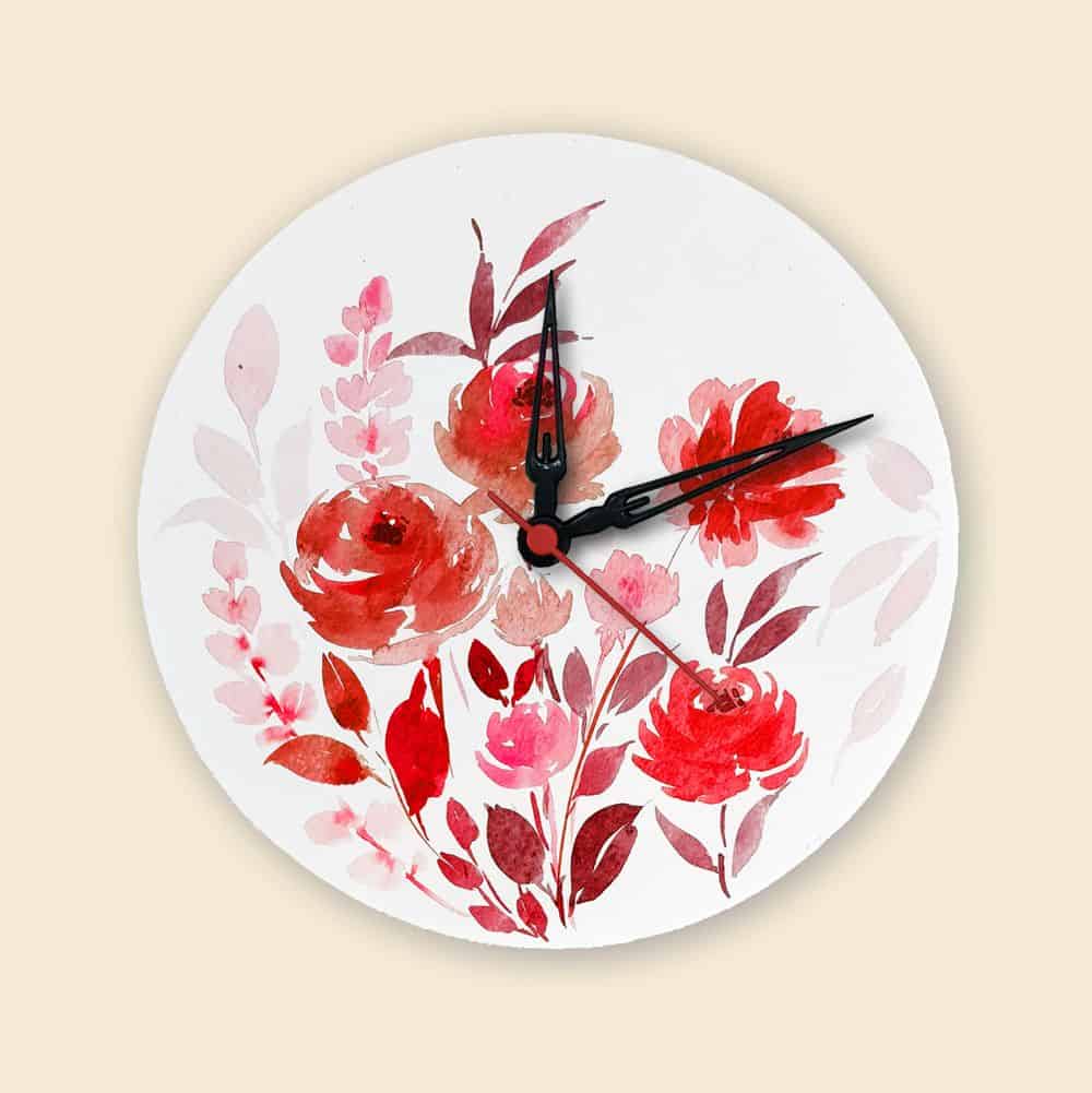 Handpainted Wall Clock - Floral 11