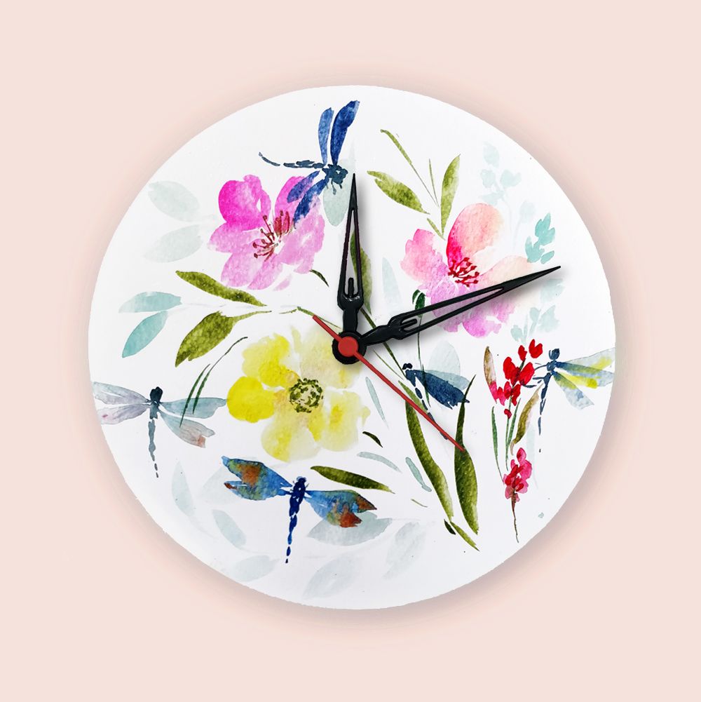 Handpainted Wall Clock - Floral 20 - rangreli