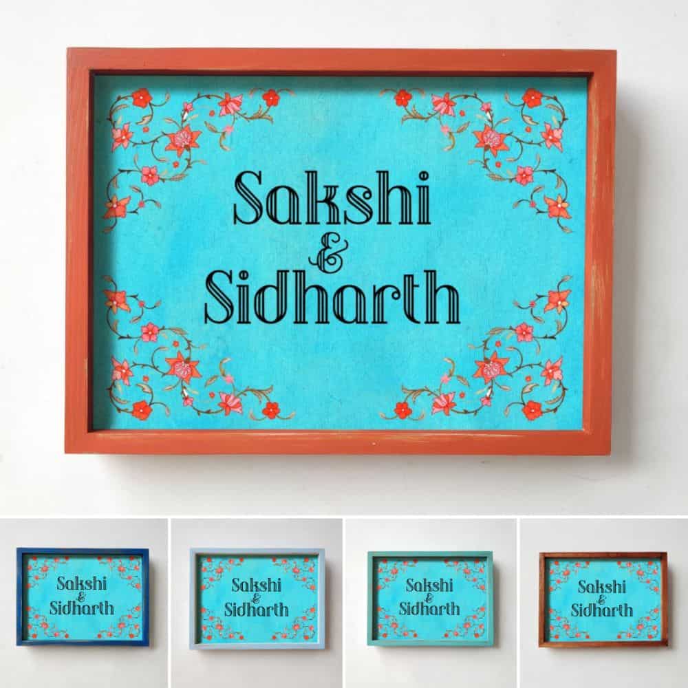 Printed Framed Name plate -  Red Veli - rangreli