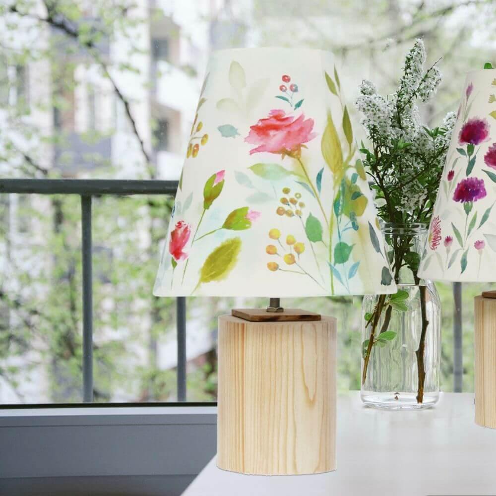 conical floral table lamp for living room