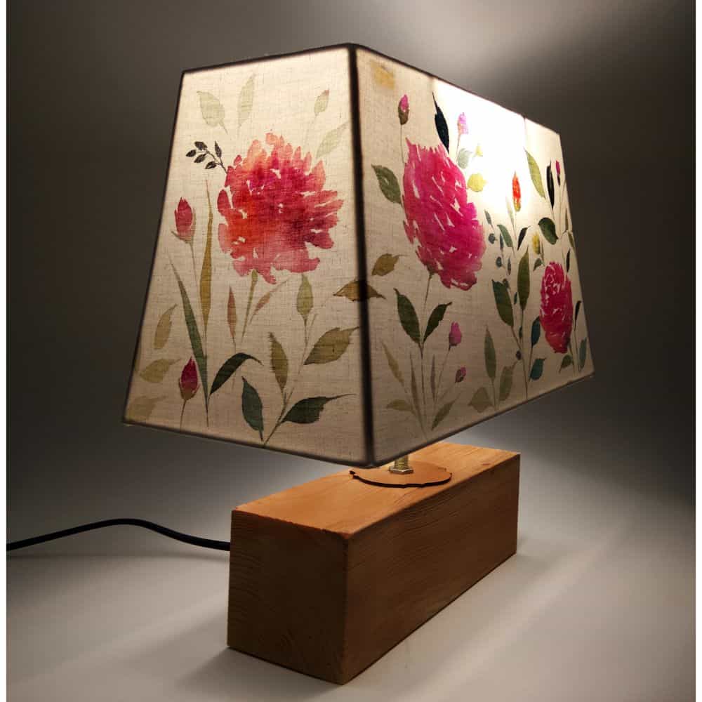 Rectangle Table Lamp - Floral Bliss Lamp Shade - rangreli