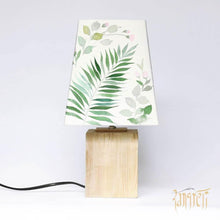 Load image into Gallery viewer, green palm and foliage table lamp for your home decor
