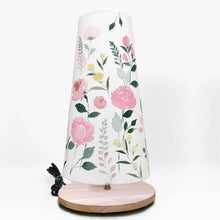 Load image into Gallery viewer, Long cone Table Lamp - Pastel Flowers | Rangreli
