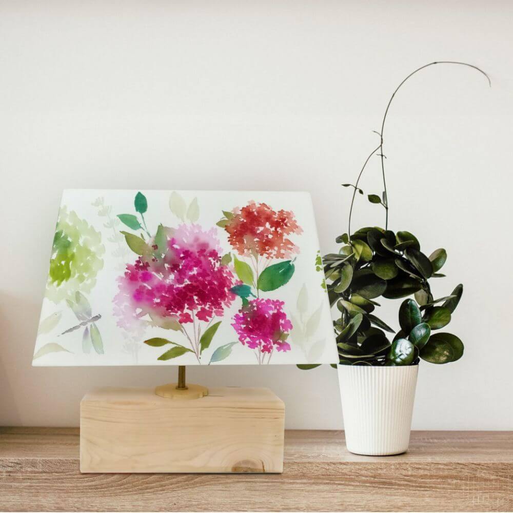 rectangle hand painted floral lamp for tables
