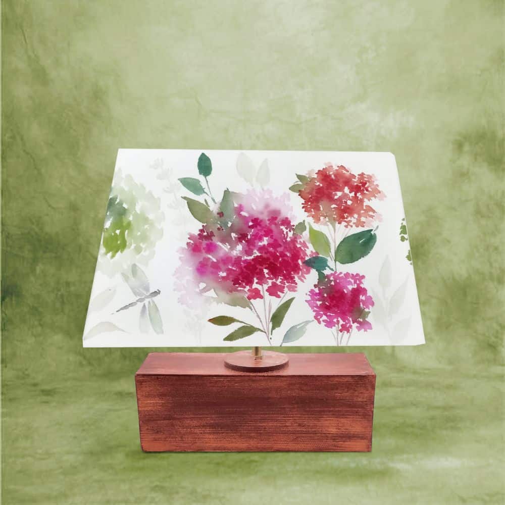 Rectangle Table Lamp - Floral Cluster Lamp Shade - rangreli