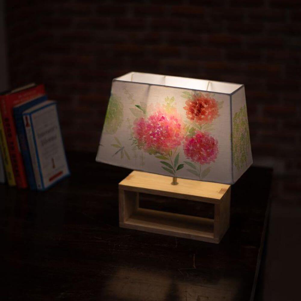 Rectangle Table Lamp - Floral Cluster Lamp Shade - rangreliart