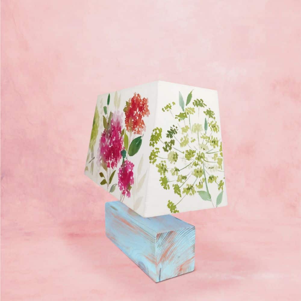 Rectangle Table Lamp - Floral Cluster Lamp Shade - rangreli
