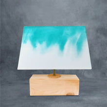 Load image into Gallery viewer, Rectangle Table Lamp - Teal Ombre Lamp Shade
