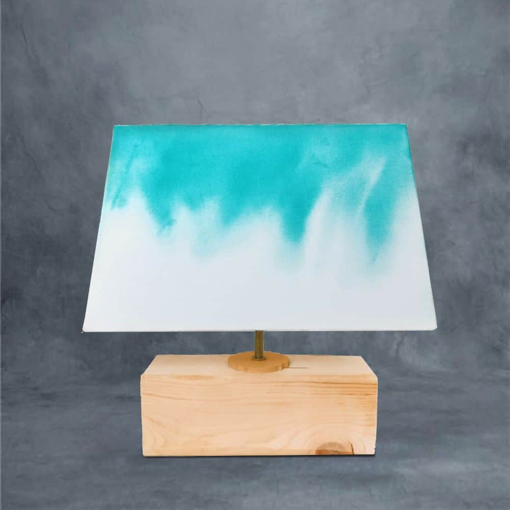 Rectangle Table Lamp - Teal Ombre Lamp Shade