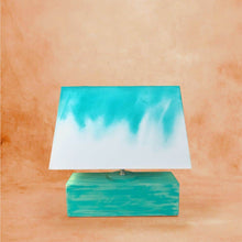Load image into Gallery viewer, Rectangle Table Lamp - Teal Ombre Lamp Shade
