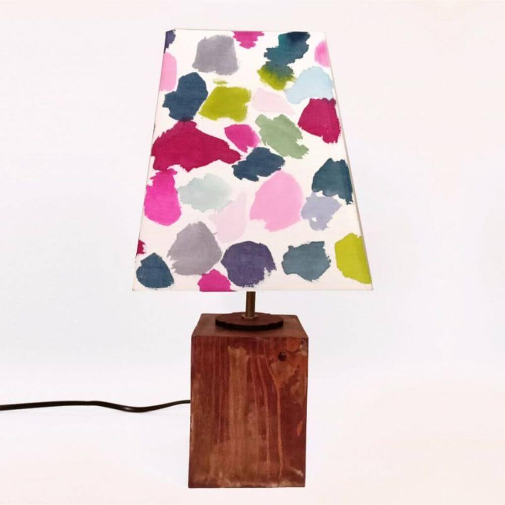abstract patch hand painted table lamp