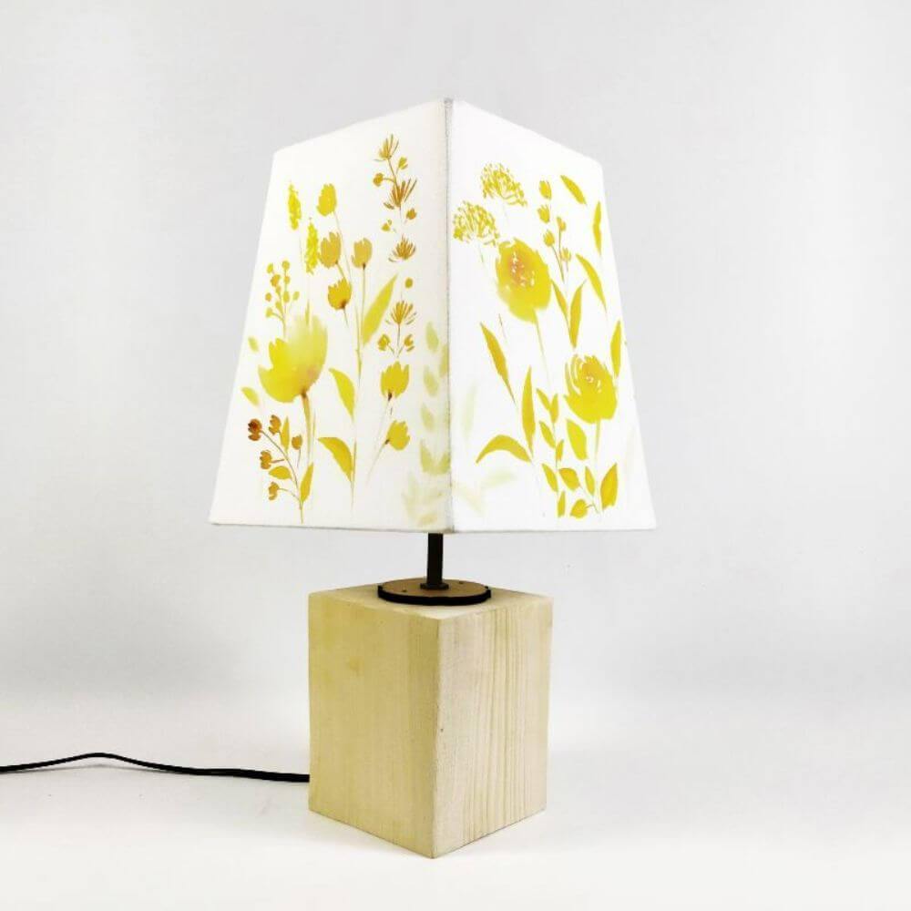 white and yellow floral lampshade for your tables and rooms
