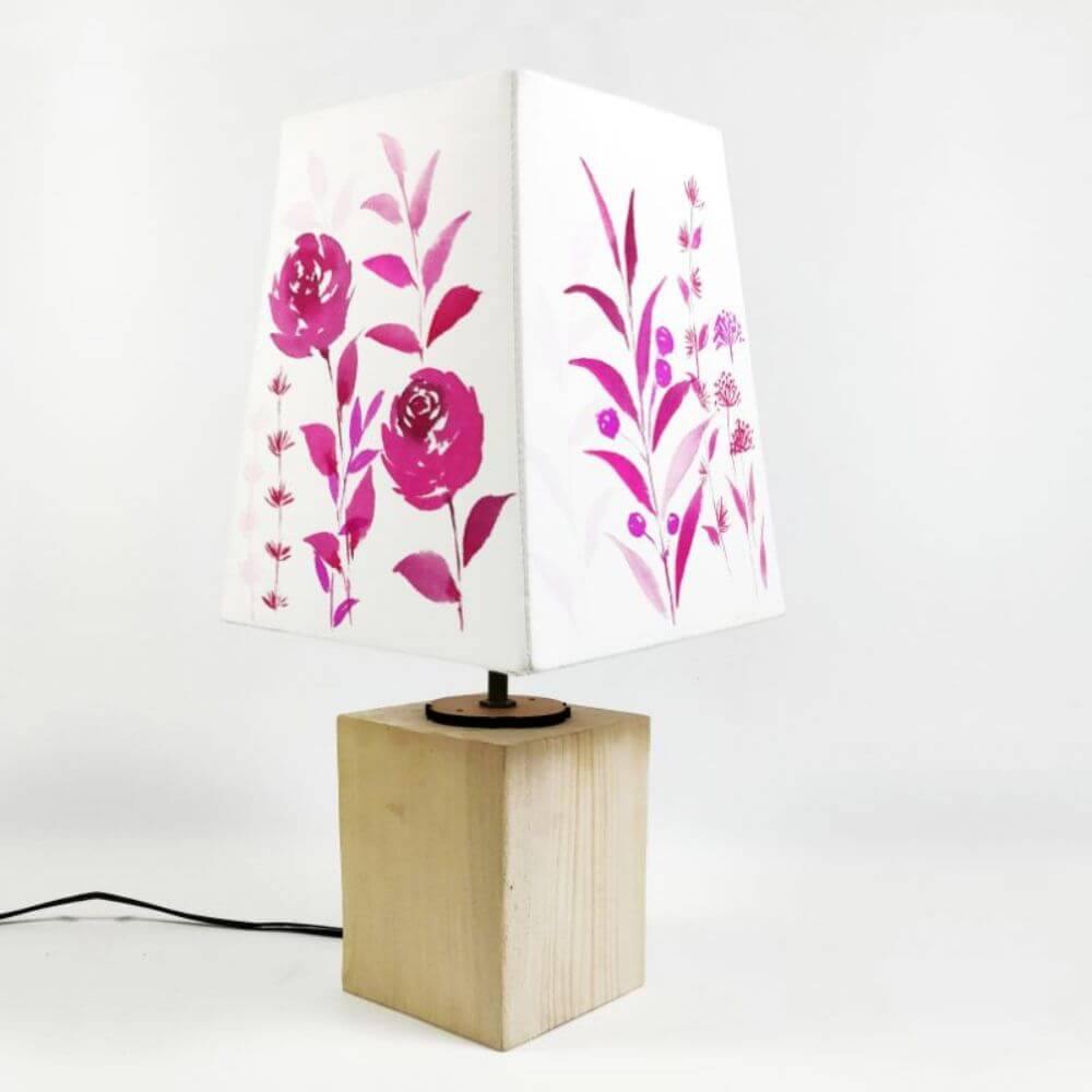 white and pink floral lampshade for your tables and rooms
