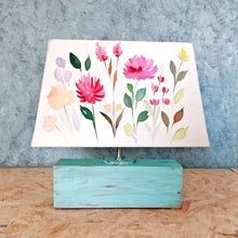 Load image into Gallery viewer, Rectangle Table Lamp - Floral Bouquet Lamp Shade
