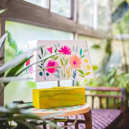 Rectangle Table Lamp - Flower Garden Lamp Shade - rangreli