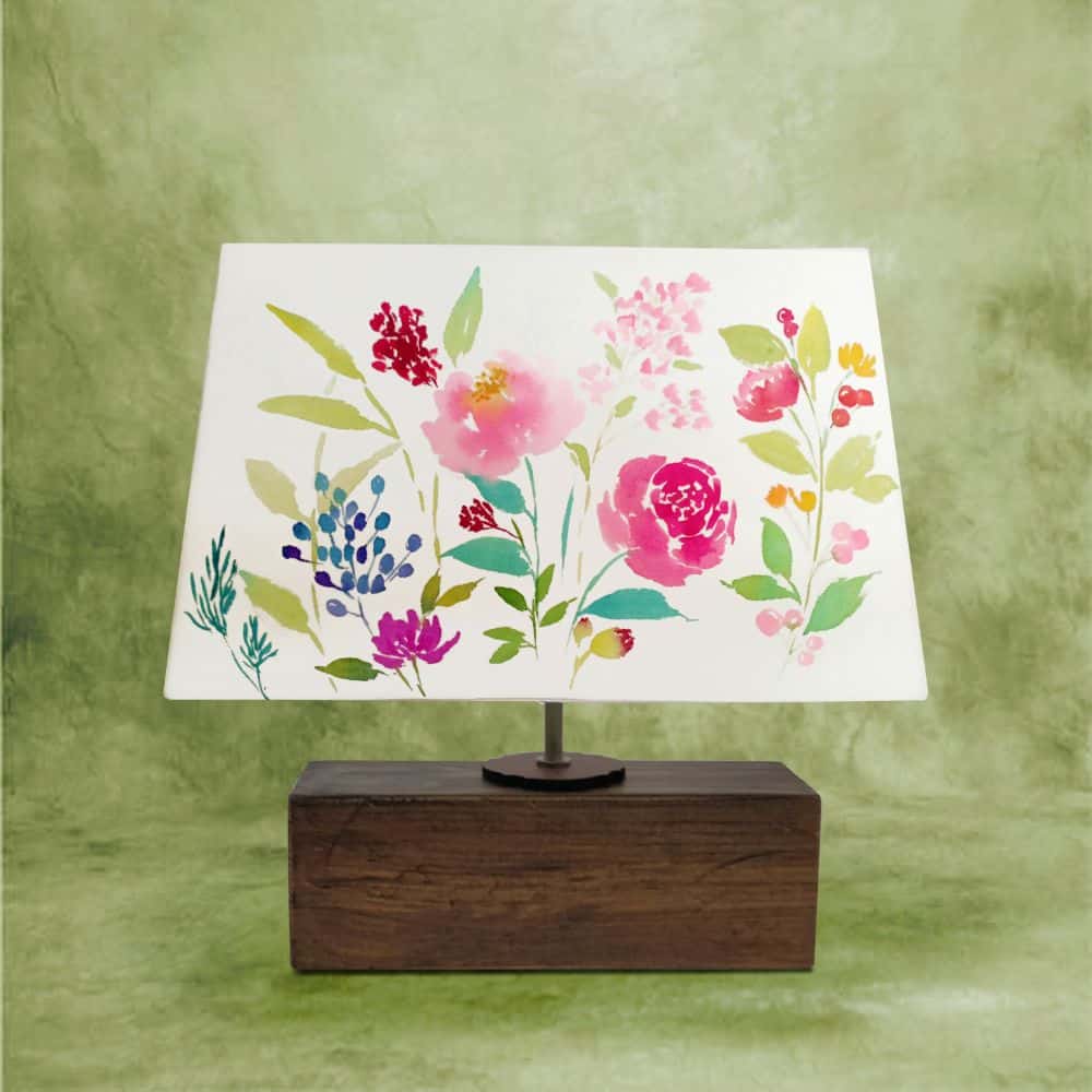 Rectangle Table Lamp - Flower Garden Lamp Shade - rangreli