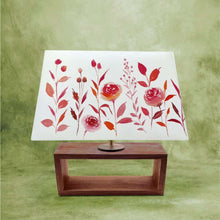 Load image into Gallery viewer, Rectangle Table Lamp - Red Floral Lamp Shade
