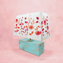 Load image into Gallery viewer, Rectangle Table Lamp - Red Floral Lamp Shade
