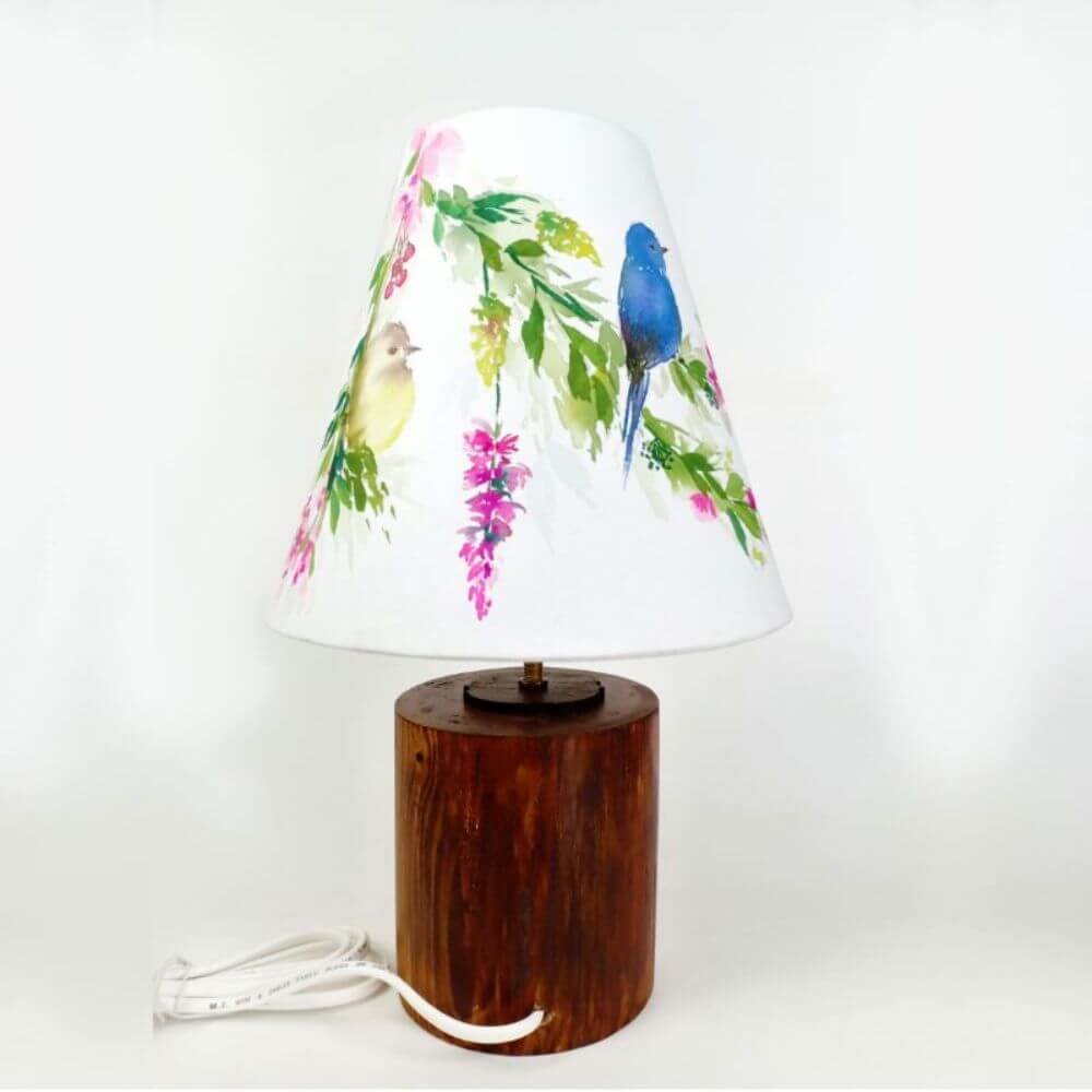 Cone Table Lamp - Perching Birds Lamp Shade | Rangreli