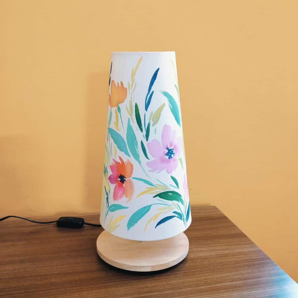 Cone Table Lamp - Lilies Lamp Shade - rangreli