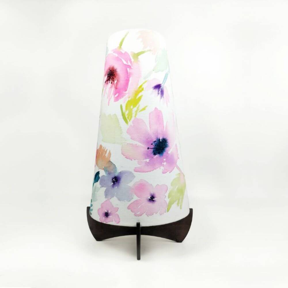 Long cone Table Lamp - Pink Flowers Lamp Shade | Rangreli