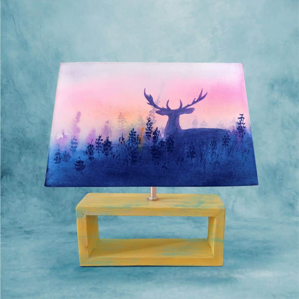 Rectangle Table Lamp - Deer Lamp Shade - rangreli