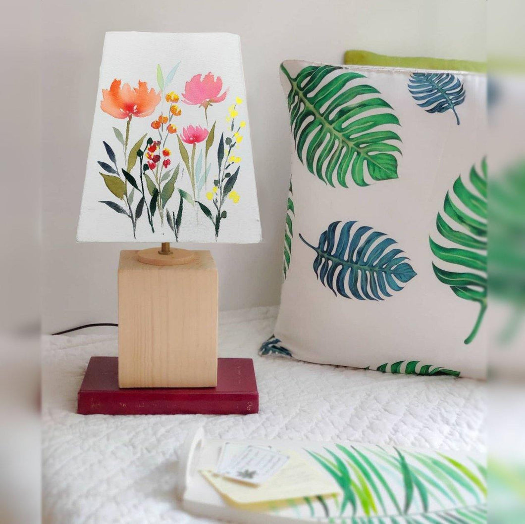 Empire Table Lamp - Floral Bouquet Lamp Shade - rangreliart