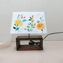 Load image into Gallery viewer, Rectangle Table Lamp - Floral 1 Yellow Lamp Shade - rangreli
