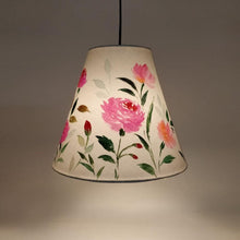 Load image into Gallery viewer, Cone Pendant Lamp - pink florals
