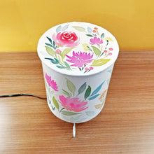 Load image into Gallery viewer, Cylinder Table Lamp - Floral 1 lamp shade with Lid | Rangreli
