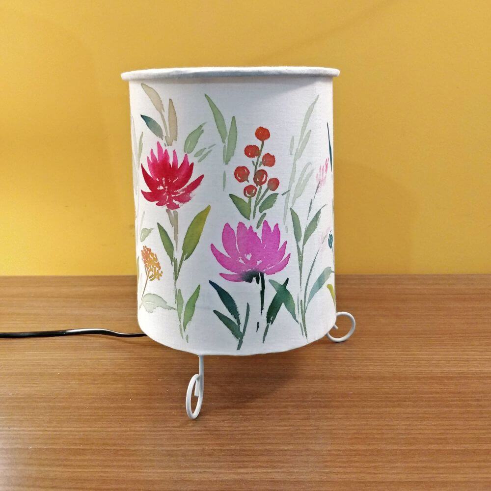 Cylinder Table Lamp - Floral 1 lamp shade with Lid | Rangreli