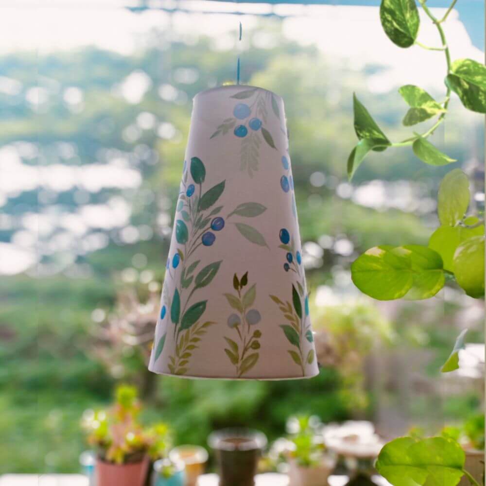 Long cone Pendant Lamp - Blue berries  | Rangreli