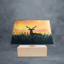 Load image into Gallery viewer, Rectangle Table Lamp - Deer Sunset Lamp Shade - rangreli

