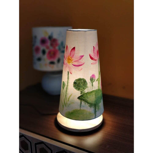 Long cone Table Lamp - Lotus Lamp Shade | Rangreli