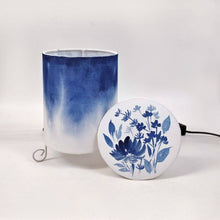Load image into Gallery viewer, Cylinder Table Lamp - Blue Ombre Lamp shade with Lid
