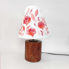 Load image into Gallery viewer, Cone Table Lamp - Red Floral Lamp Shade - rangreli
