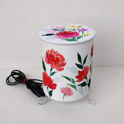 Cylinder Table Lamp - Lillies lamp shade with Lid - rangreli