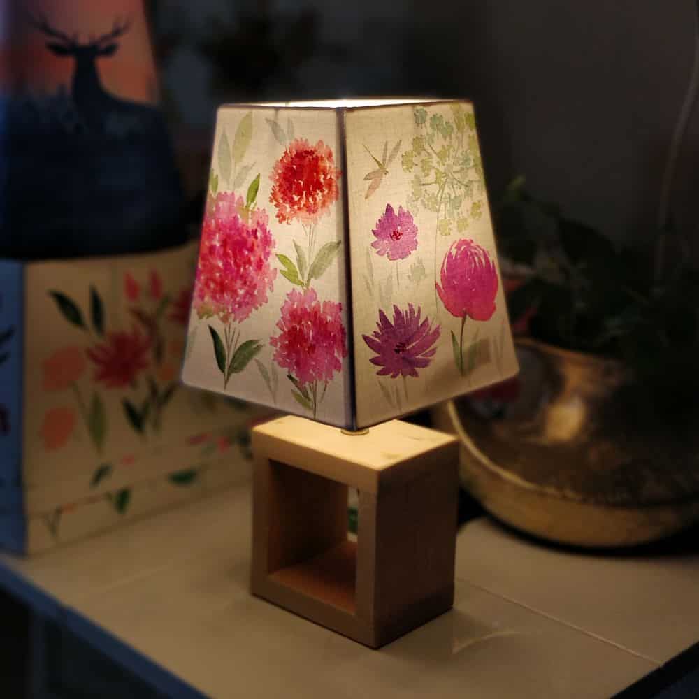 Empire Table Lamp - Hydrangea Floral Lamp Shade
