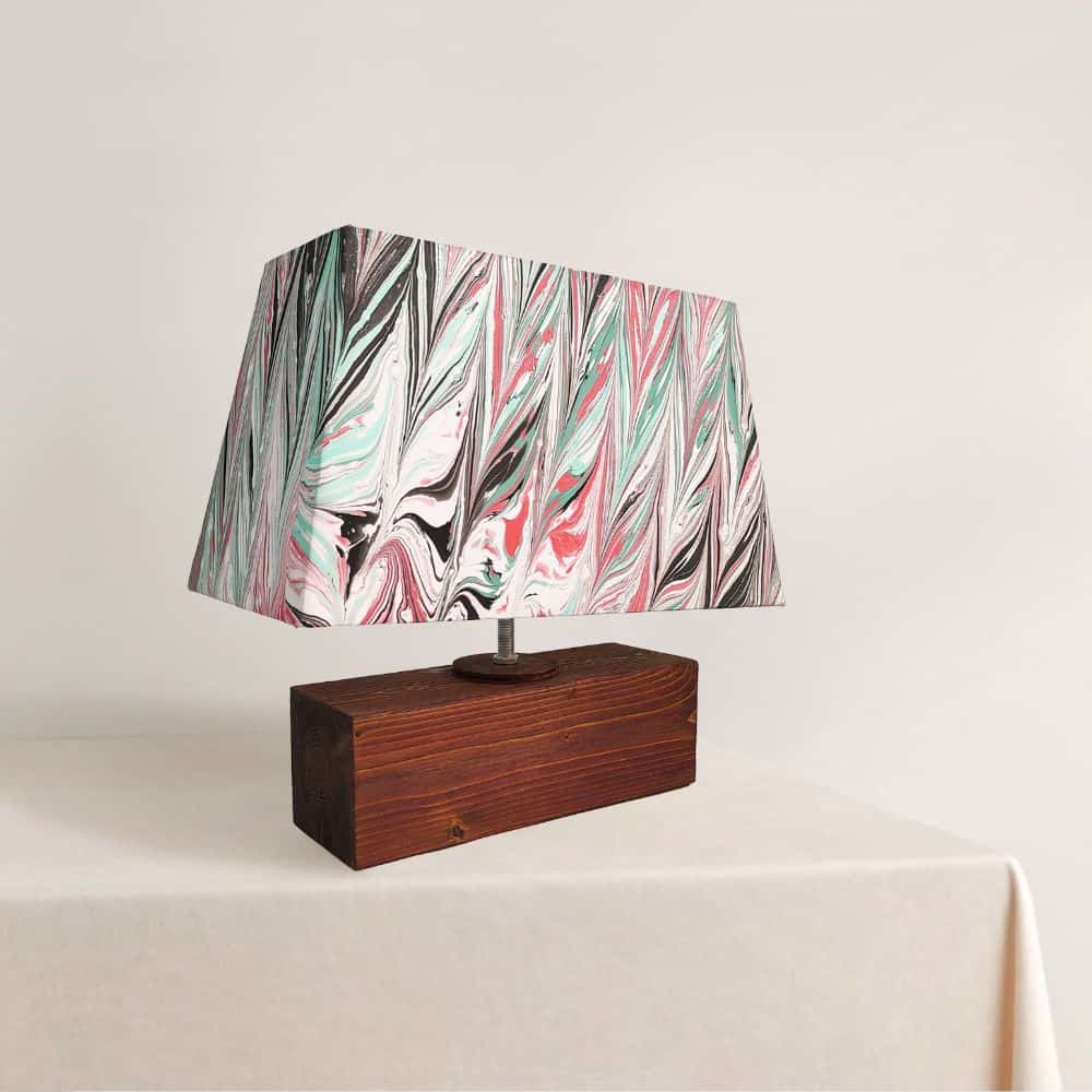 Modern Table Lamp - Marbling | Mystical Red - rangreli