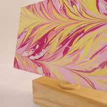 Load image into Gallery viewer, Modern Table Lamp - Marbling | Yellow and Magenta - rangreli

