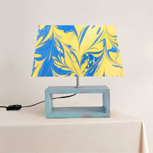 Load image into Gallery viewer, Modern Table Lamp - Marbling | Blue and Yellow
